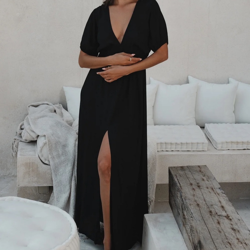 Black Maxi Dress - Aura the Label Mari Maxi Dress L Black